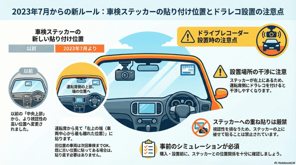 2023年からの車検ステッカー位置変更の影響