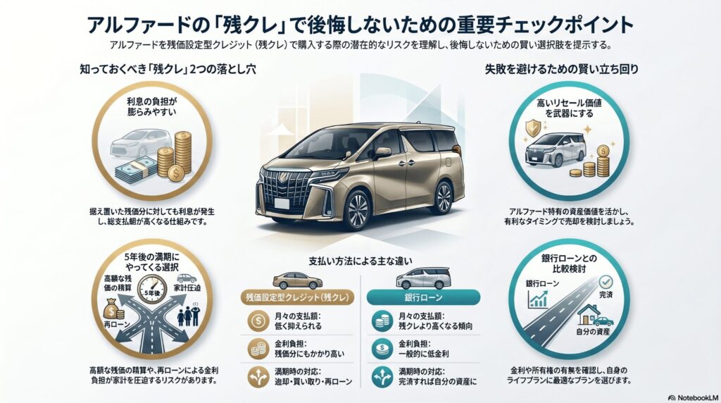 アルファードの残クレで後悔？失敗を防ぐ仕組みと賢い活用術