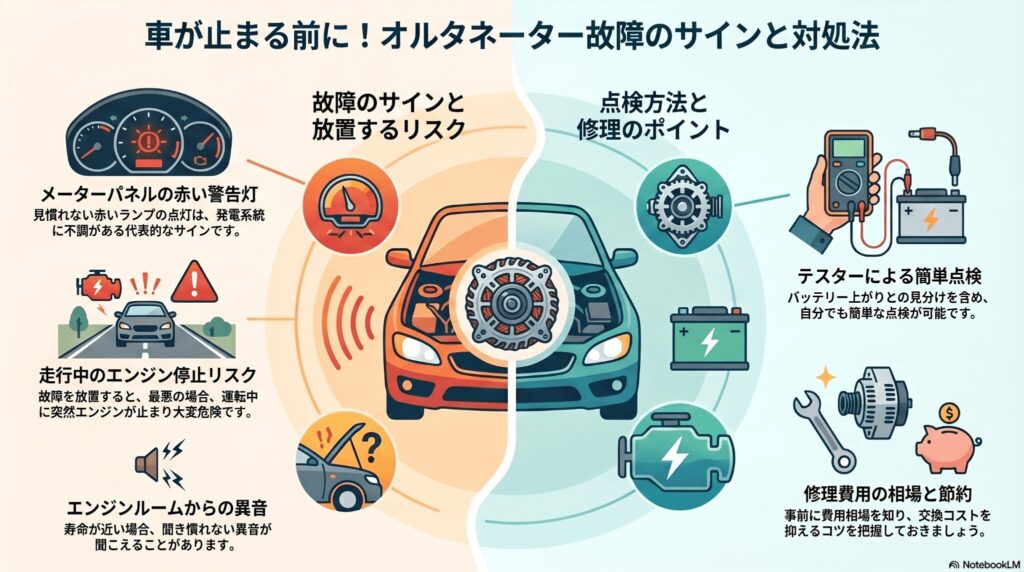 オルタネーター故障の症状や原因は？予兆や寿命を解説