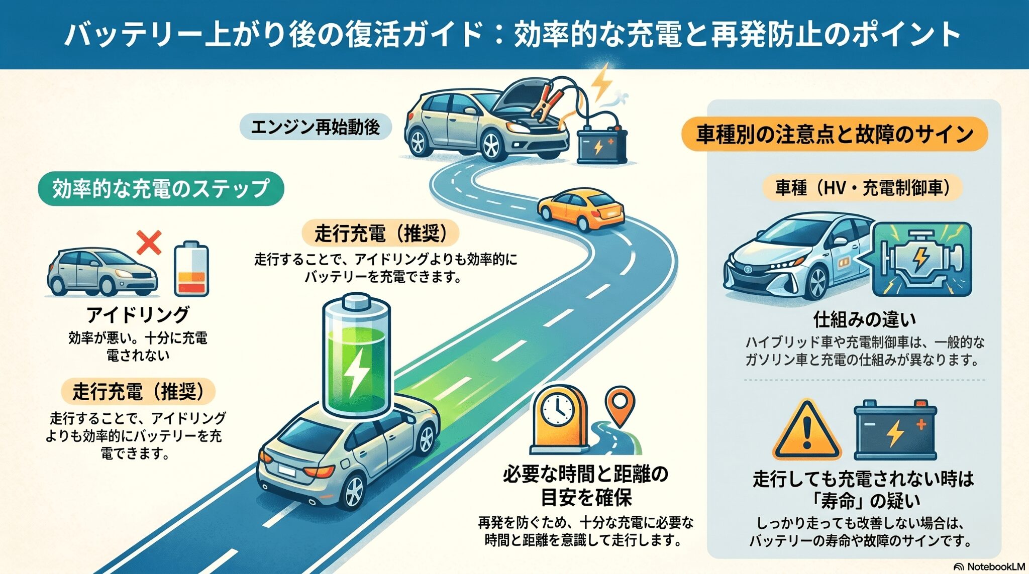 バッテリー上がった後走行して充電！目安の時間や距離を徹底解説