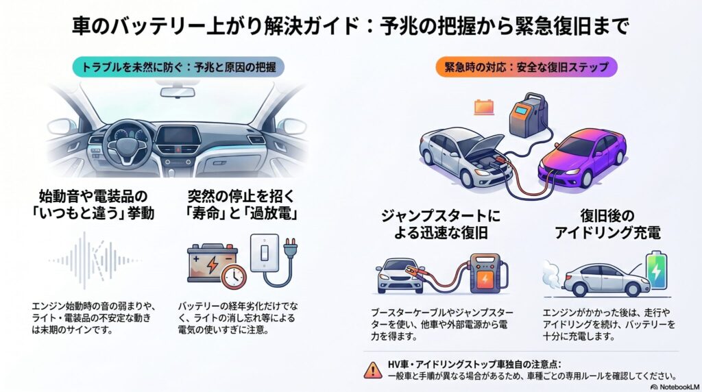 車のバッテリー上がり！原因と対処法を徹底解説【初心者必見】