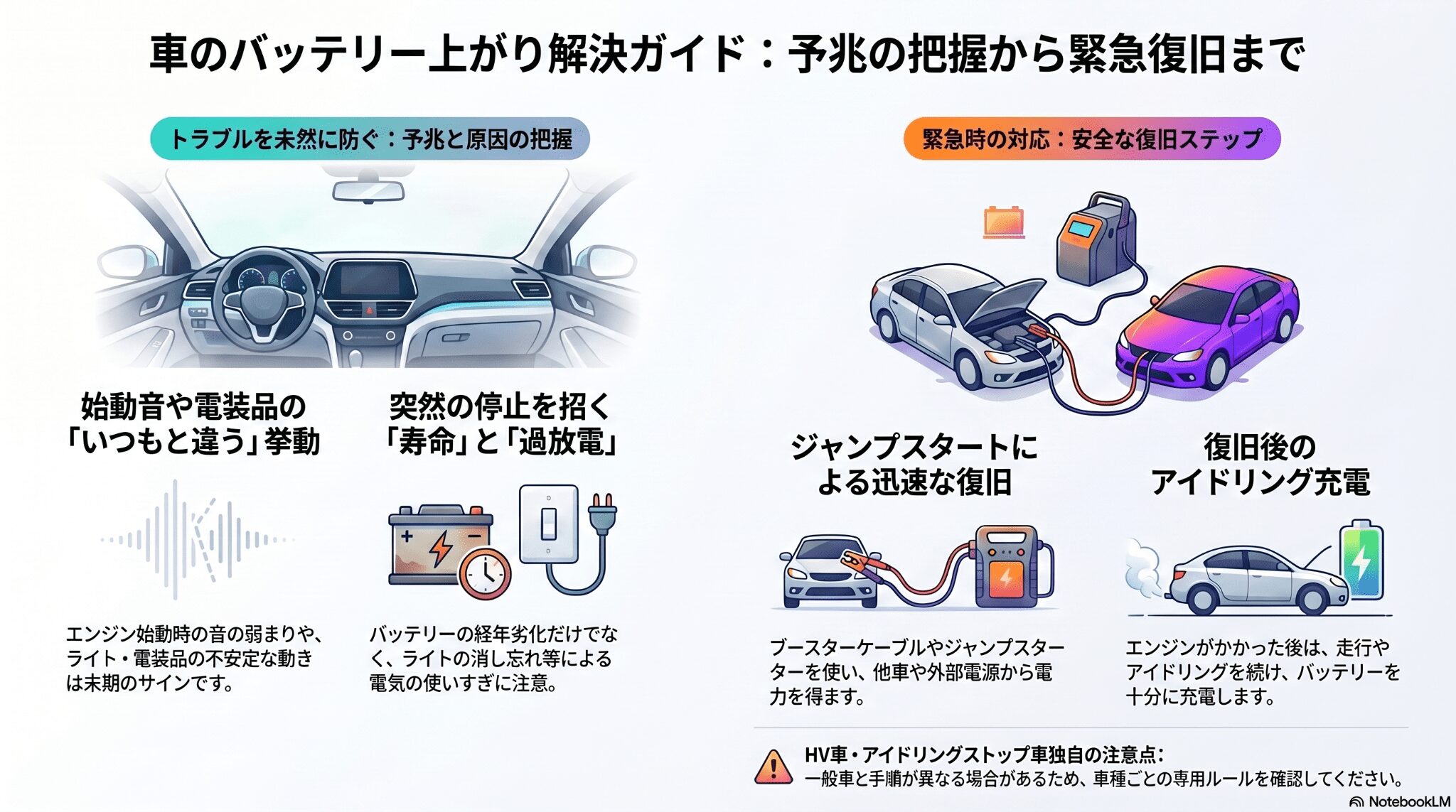 車のバッテリー上がり！原因と対処法を徹底解説【初心者必見】