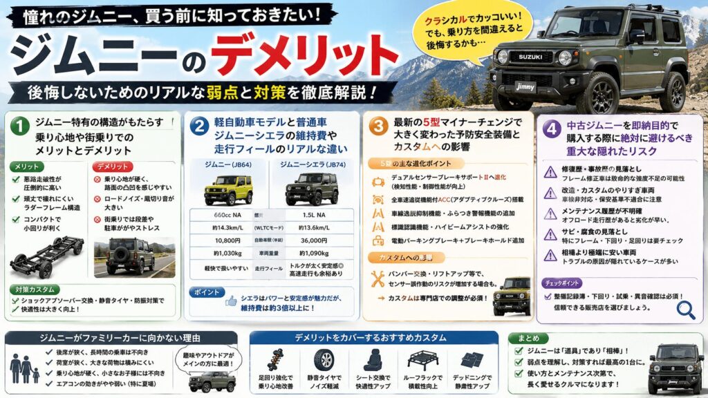 ジムニーのデメリットを徹底解剖！後悔しない購入ガイド