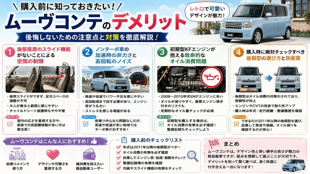 購入前に知るべきムーヴコンテのデメリット