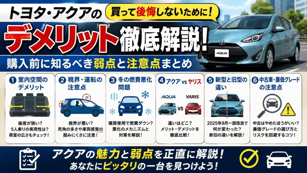 アクアのデメリットを徹底解説！購入後に後悔しない選び方