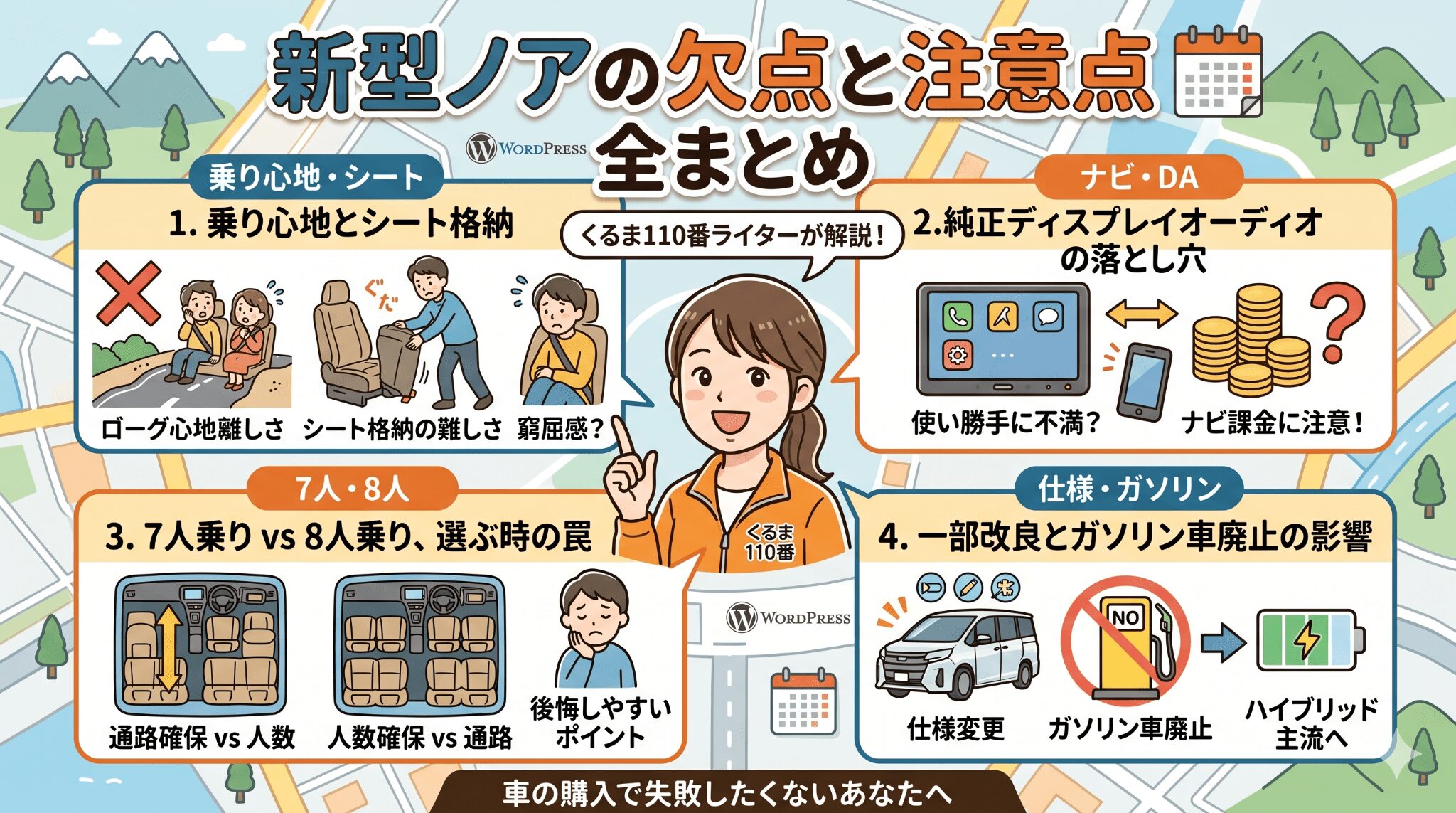 トヨタノアのデメリットを徹底検証！購入後の後悔を防ぐポイント